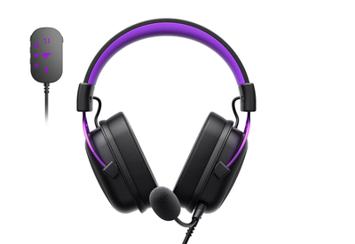 Kufje gaming Havit H2002+U, me mikrofon të shkëputshëm, 3.5 mm, të zeza e vjollcë
