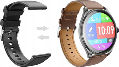Smartwatch Hoco Y22, ekran 1.43" AMOLED, funksion thirrjesh, i zi