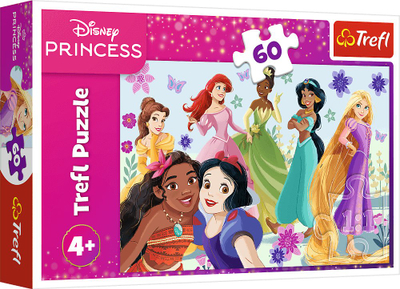 Puzzle princesha Trefl, 60 pjesë, 33 x 22 cm, shumëngjyrësh