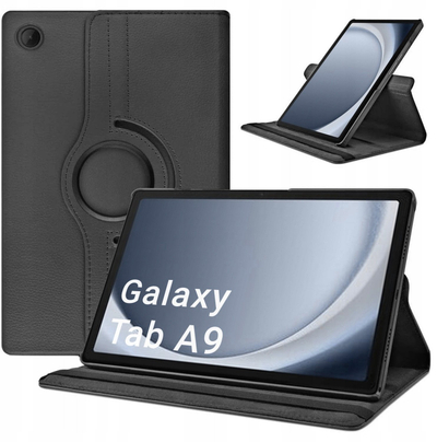 Kuti mbrojtëse 360 për tablet Samsung Galaxy Tab A9 8.7, me kënd rrotullues, me ndezje-fikje automatike, e zezë