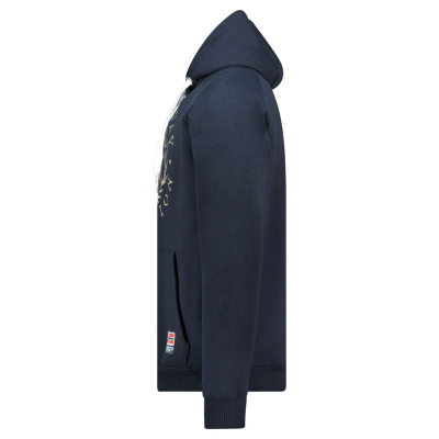 Блуза со капуљача Geographical Norway Giger DB 100 M, памук полиестер, темно сина