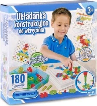 Lojë ndërtimi me vidhosa E-Edu, 180 copa, 3+
