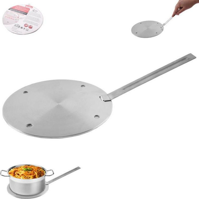 Pjatë adapter për sobë me induksion, rreth 23cm, çelik inox, ngjyrë argjendi