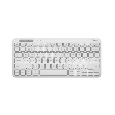 Tastierë pa tel Trust Lyra Wireless, me USB A dhe USB C, rreze 10m, e bardhë