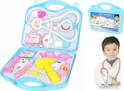 Set lodër mjeku Trifox, 15 pjesë, valixhe plastike, blu me ngjyra