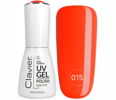 Хибриден гел-лак Clavier Luxury 015, 10 ml, УВ ЛЕД, портокалов