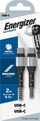 Kabllo USB Energizer USB C në USB C C521CKSL, 2 m, najlon, argjendtë
