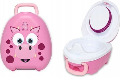 Pispile portative My Carry Potty Pink Dragon, me kapak hermetik, me dorezë për ta mbajt kudo, rozë