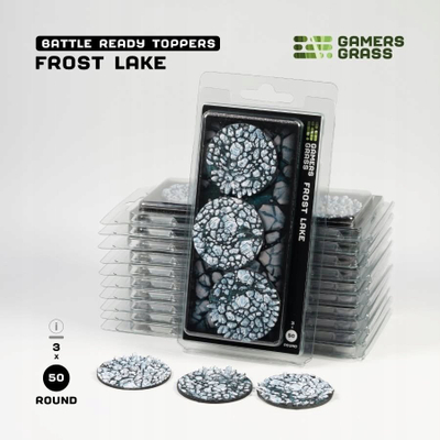 База за минијатури GamersGrass Frost Lake, кружна 50mm, сет 3 парчиња, сива