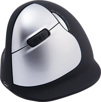 Mouse ergonomik R-Go Tools R-Go Mouse HE, për dorën e majtë, Bluetooth, madhësi e madhe, i zi argjendtë