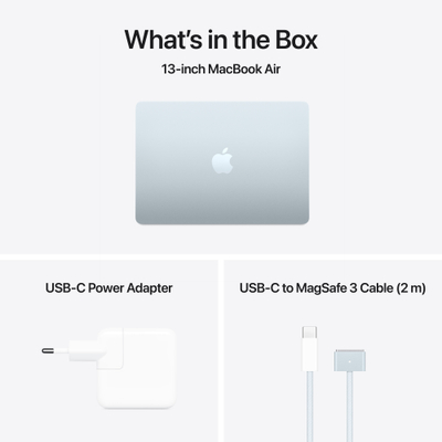 Apple MacBook Air, 13.6", M4 10-core, 16GB, 512GB SSD, 10-core GPU, Sky Blue