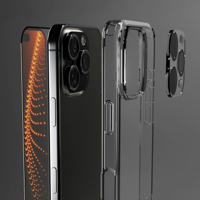 Kapak telefoni SBS TEKITD3OIP1667P, për iPhone 16 Pro Max, D3O, transparent me kornizë të zezë