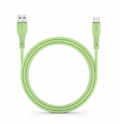 Kabllo USB Forcell F-ENERGY C342, USB A me USB C, 1m, 66W, jeshile