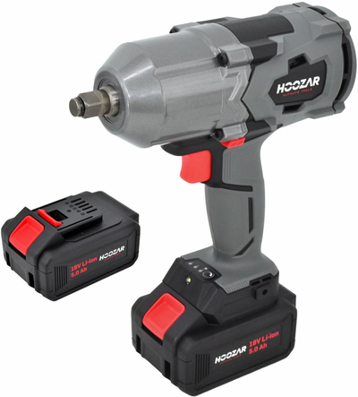Çelës goditës akumulatorik Hoozar IW30BL T2, 18V, 2x5.0Ah, i zi