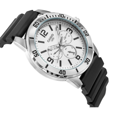 Orë dore Casio MTP-VD300-7B, kronograf, për meshkuj, e zezë