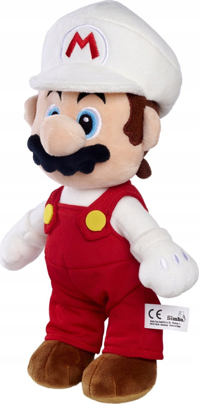 Lodër pellushi Simba Super Mario Fire Mario, 30 cm, i kuq e i bardhë