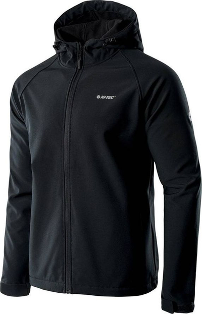 Xhaketë softshell HI-TEC NETI për burra, me kapuç, e zezë