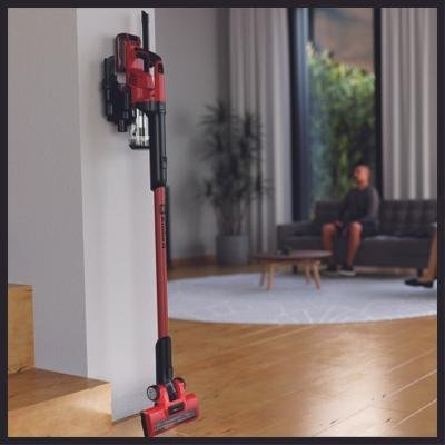 Fshesë vertikale me bateri Einhell TE-SV 18 Li-Solo, sistem Power X-Change, pa qese, e kuqe