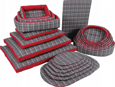 Shtrat qeni Zolux Dog Bed One REDSCOTT, 50 cm, drejtkëndësh, gri me të kuqe