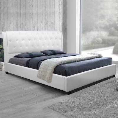 Krevat tapiceri Odalys HM549, 150x200cm, lëkurë sintetike PU, i bardhë