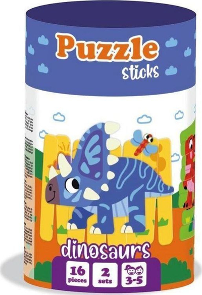 Puzzle me shkopinj për kalamaj Roter Kafer Dinosaurs, 16 copa, karton i fortë, shumëngjyrësh