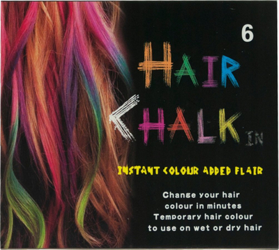 Ngjyrë e përkohshme për flokë Hair Chalk, set 6 copë, shumëngjyrëshe