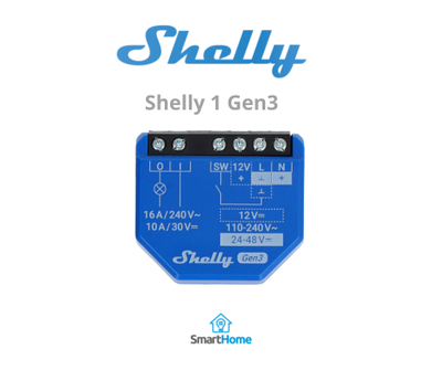 Ndërprerës me një rele SHELLY 1 Gen3, WiFi & Bluetooth,  KNXnet