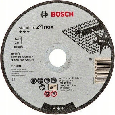Disk prerës për mulli këndi Bosch 2 608 601 513, 150mm, trashësi 1.6mm