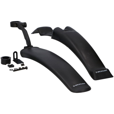 Set mbrojtëse balte biçiklete Dunlop MTB, 24"-26", plastikë, i zi