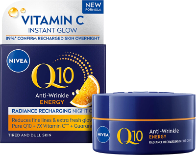 Krem nate kundër rrudhave Nivea Q10 Energy, 50 ml