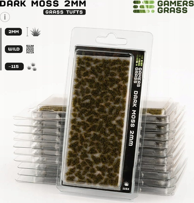 Трева за моделирање GamersGrass Dark Moss Tufts, 2mm, темно зелена