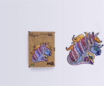 Puzzle druri PuzzleOK Eco Fabulous Unicorn, 63 pjesë, A4, shumëngjyrësh