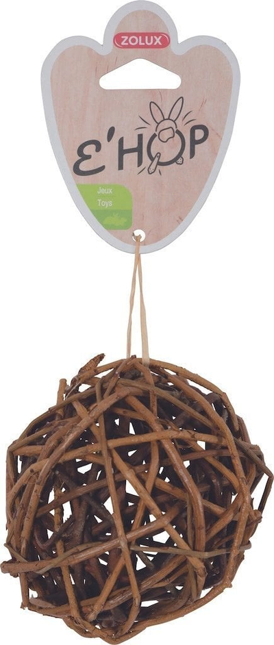 Lodër top për kafshë të vogla Zolux EHOP, rattan natyral, i errët