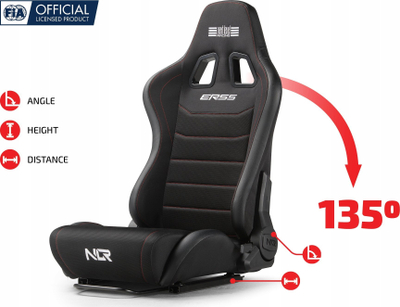 Sedilje gaming Next Level Racing ERS5 Elite, që shtrihet mbrapa, material stof dhe mesh, e zezë