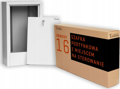 Kabinet i zhytur Sigma LI 56SZPMS-7, për 16 qarqe, me kapak mbrojtës, i bardhë