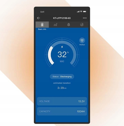 Bateri LiFePO4 Green Cell Kon-TEC 12.8V, 100Ah, me Bluetooth, e zezë