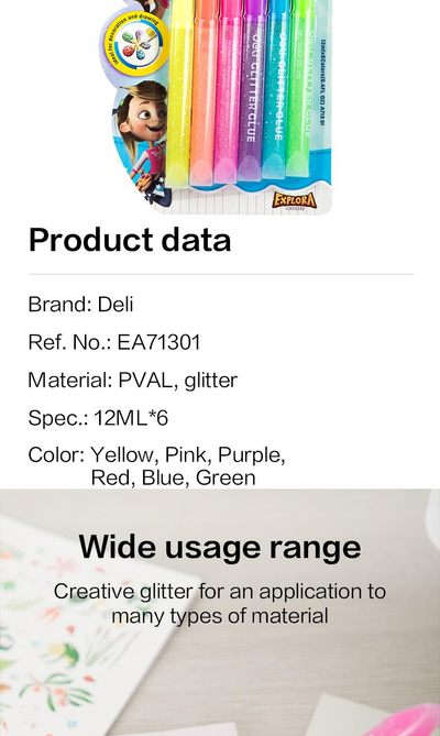 Ngjitës DELI glitter a71301