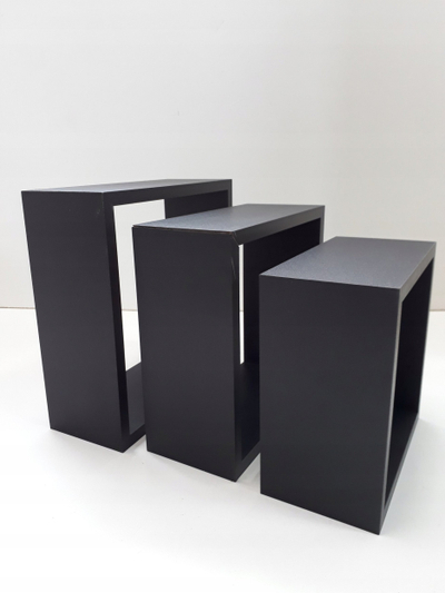Rafte dekorative muri Homea Cube For Hallway X3, set 3 copë, MDF, të bardha