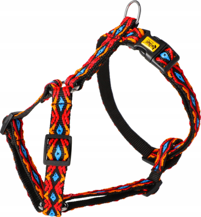 Hamor për qen DINGO Guard Winnetou, mas L, 54-100 cm, i zi me shumëngjyrësh