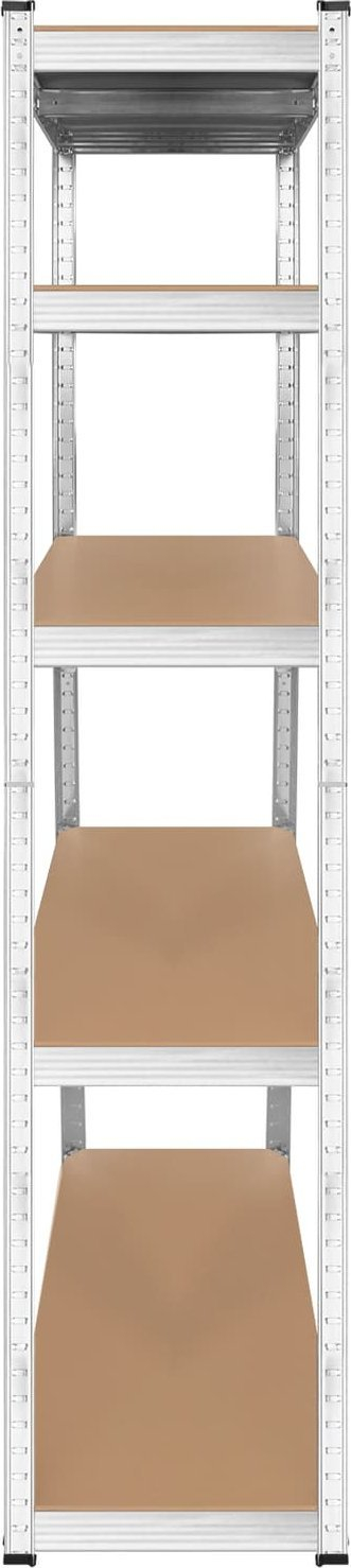 Raft metalik Rebel, 180x90x40 cm, 5 rafte, argjendtë