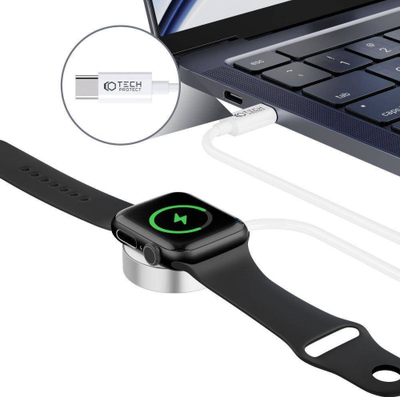 Karikues magnetik për Apple Watch Tech-Protect UltraBoost, USB-C, 120cm, i bardhë