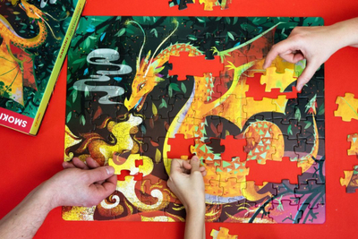 Set puzzle Wilga Dragons, 100 copa, me libër