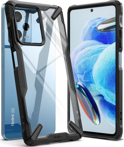 Mbrojtëse telefoni Ringke Fusion X për Xiaomi Redmi Note 12 Pro 5G, TPU, transparente, e zezë