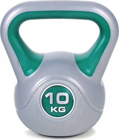 Kettlebell Master Vinyl, 10 kg, plastikë me çimento, me dorezë të rehatsme