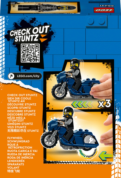 Set lodrash LEGO City Stuntz Long Road Motorbike 60331, 5 vjeç e lart, blu