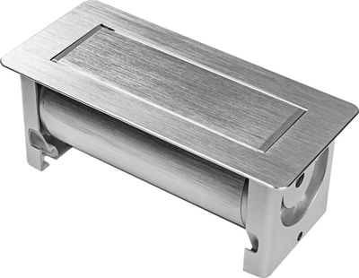Prizë rrotulluese tavoline Spacetronik SPS-O26S V2, 2x Schuko, USB HDMI RJ45, argjendi
