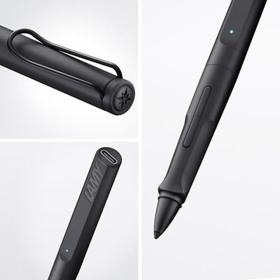 Stilolaps dixhital për iPad LAMY Safari Note+ All Black, palm rejection, ndjeshmëri presioni, i zi
