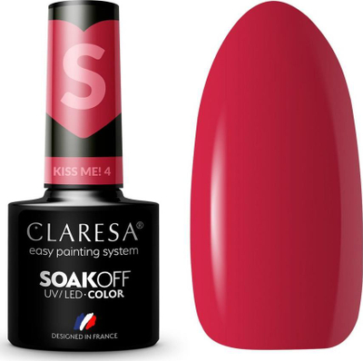 Llak xheli për thonj Claresa SoakOff Kiss Me, nuanca 4, 5 g, rozë