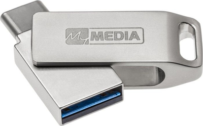 USB flash Mymedia MyDual, 16GB, USB 3.2, me dy porta USB-C edhe USB-A, ngjyrë argjendi