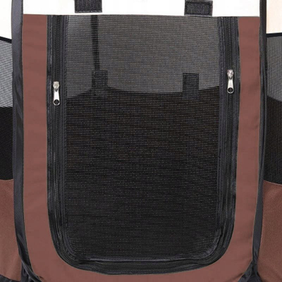 Пренослив кафез Leobert Playpen модел 15080, 74x74x43cm, за кучиња и мачки, кафен